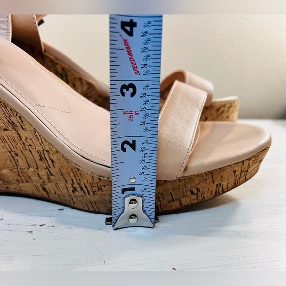 Charles by Charles David Lindy Cork Wedge Sandals, Nude Color, Size 12M, NEW - Picture 6 of 9